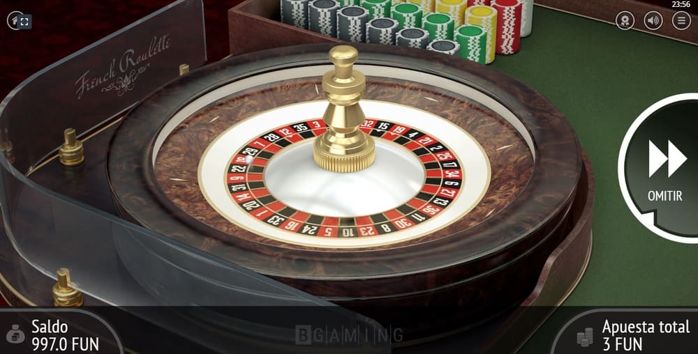 La rueda de la ruleta francesa gira